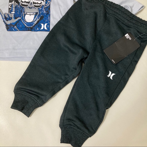 HURLEY grey long sleeve HOODIE top pants active outfit 4024 - Picture 3 of 5